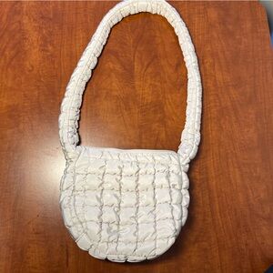 Puffer Cream Shoulder Bag Purse Fits Crossbody NWOT